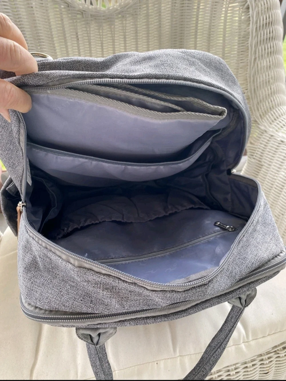 Ruvalino Diaper Bag + Changing Pad Gray Waterproof Travel Organization Backpack